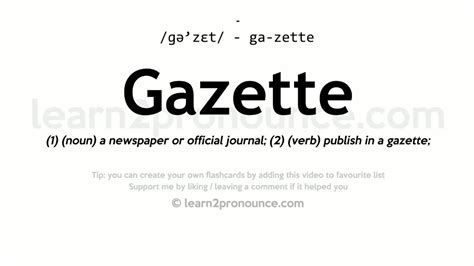GAZETTE definition and meaning .